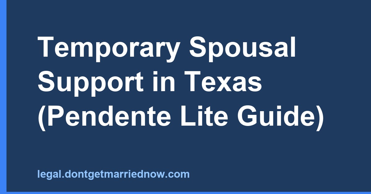 Temporary spousal support de cerca